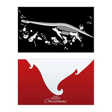Imagem de Dinosaur Bone Bones Small Holiday Holiday Merry Christmas Cartões de parabéns Mensagem de Natal