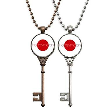 Imagem de OFFbb-USA Colar Happy Reunion com chaveiro de casal, joia para decoração de casais