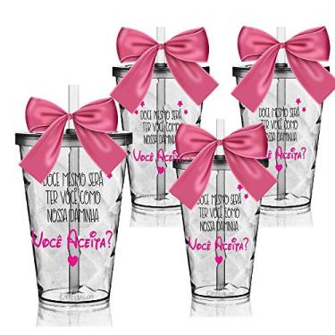 Imagem de 4 Copos Convite Twister Personalizados para Daminha - Você Aceita