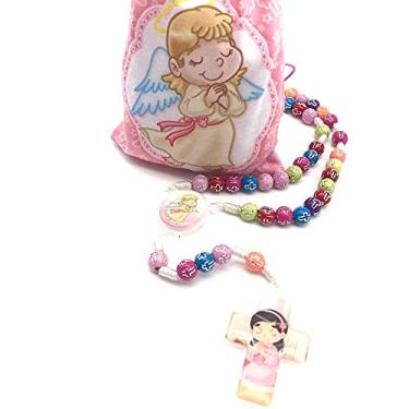 Imagem de Terço Infantil Colorido Menina Anjo Da Guarda