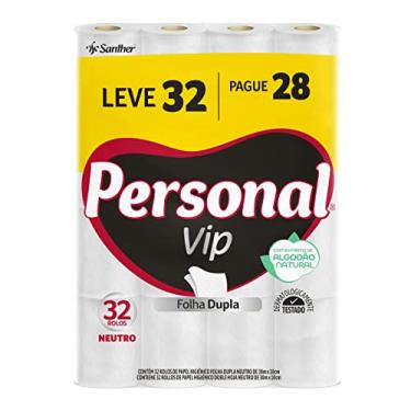 Imagem de Personal Papel Higiênico VIP Folha Dupla Leve 32 Pague 28 rolos 30M