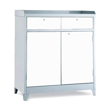 Imagem de Armário De Aço P/ Ferramenta Ferramenteiro Duplo C/ Chave Branco