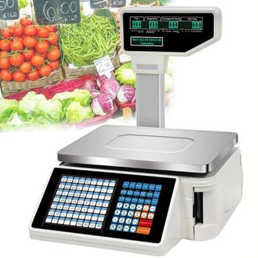 Imagem de Balança cálculo preço digital,preço digital comercial,impressora balança supermercado etiquetas,caixa registradora,para supermercados,loja varejo,comida,carne,machine