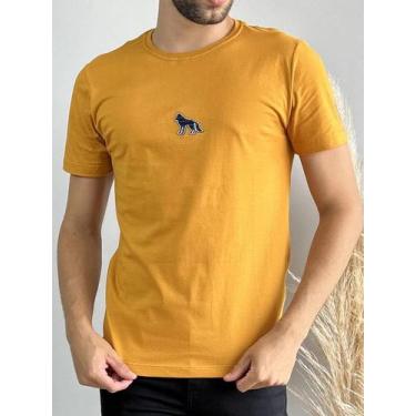 Imagem de Camiseta Lobo Aplique Central Amarelo Gold Original Acostamento