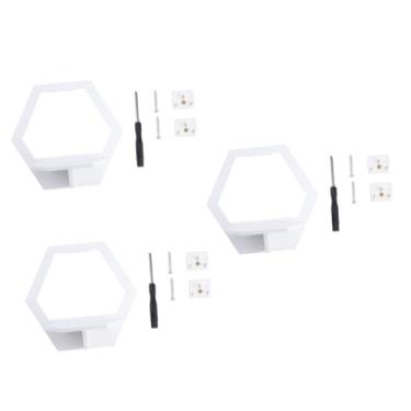 Imagem de DOITOOL 3 Peças Prateleira De Parede Rústica Hexágono Prateleiras Flutuantes Decorativas Prateleiras Flutuantes Cubo Quadrado Prateleiras De Canto Para Montagem Na Parede Suporte De