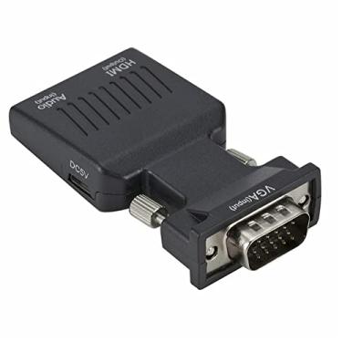 Imagem de NATEFEMIN Adaptador de entrada VGA para saída HDMI com áudio macho VGA para fêmea conversor HDMI acessório de laptop para TV