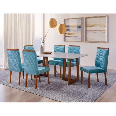 Imagem de Sala de Jantar Completa com 6 Cadeiras 2,0x0,90m - Sparta - Art Salas