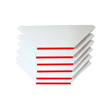 Imagem de Kit 6 Bandejas Para Gondola Canto SP 30 Branco Pe Vermelho