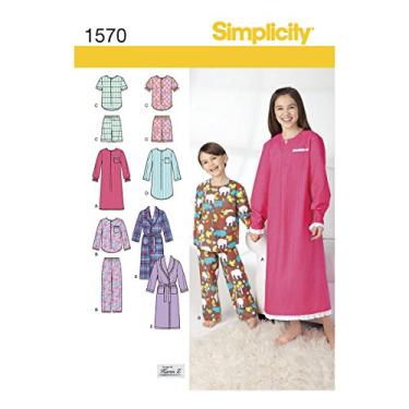 Imagem de Simplicity 1570 padrões de costura de pijama infantil, tamanhos 7-14
