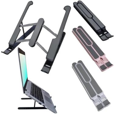 Imagem de BASE, SUPORTE, STANDING DESK DE MESA PORTÁTIL, ERGONOMICO, ARTICULADO E DOBRAVEL PARA NOTEBOOK, NETBOOK, LAPTOP, TABLET, SMARTPHONE E LIVRO. (BRANCA)