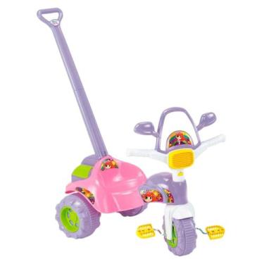 Imagem de Triciclo Infantil Pedal Ticotico Meg Com Haste Menina Rosa - Magic Toy