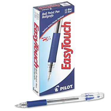 Imagem de PILOT Canetas esferográficas EasyTouch, ponta média, tinta azul, pacote com 12 (32011)