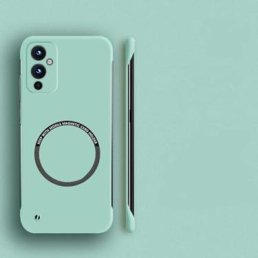 Imagem de Capa de telefone magnética sem moldura de pc duro para oneplus 10 pro 9r 9rt 10r 10t 11 9 8t 7t 8 7 pro capa fina fosca, hortelã, para oneplus 7t