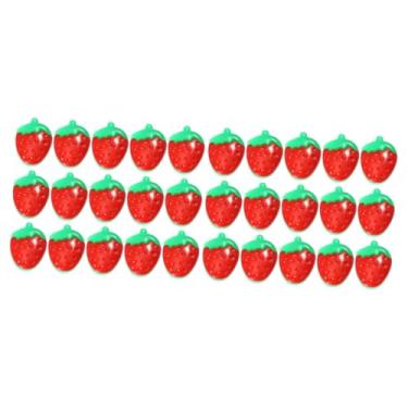 Imagem de Lurrose 200 Unidades decoração de cristal botões de tufo botões de frutas botões fofos morangos botões de bricolage botões de morango jeans botão tecido página de recados filho decorar
