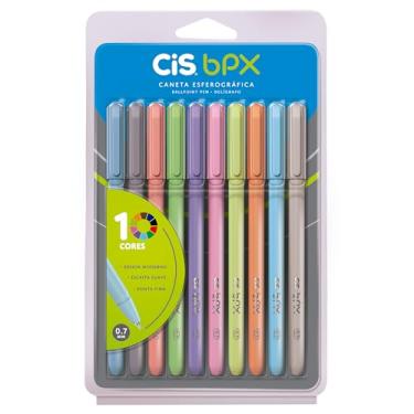 Imagem de Caneta BPX Esferografica 0,7mm, CIS, Estojo c/10 Cores Sortidas, Multicor