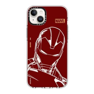 Imagem de CASETiFY Capa transparente para iPhone 14 Plus [Iron Man Co-Lab/Not Yellowing/Proteção contra quedas de 2 metros/Compatível com Magsafe] - Homem de Ferro - Vermelho - Transparente