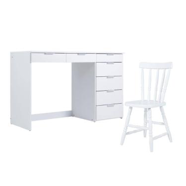 Imagem de Penteadeira Ditália 7 Gavetas Com Cadeira Pe-90 Branco