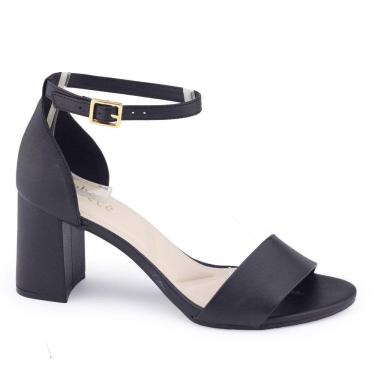 Imagem de Sandália feminina Bebecê T6025 salt bloco médio fechada tira