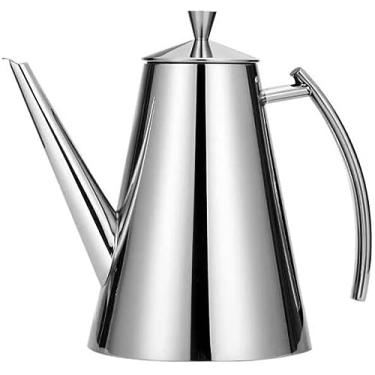 Imagem de Distribuidor de azeite preto fosco, gotejamento de aço inoxidável requintado sobre chaleira de café com bico longo e estreito, jarro de café pescoço de ganso para escritório doméstico -,900