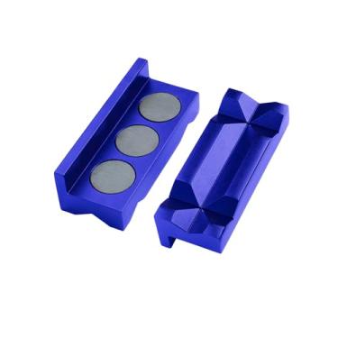 Imagem de Almofadas de mandíbula de torno de 10 cm Tampas magnéticas de alumínio para morsa de tubo reversível Torno de tubo um torno de encaixe capas profissionais de proteção de torno multiuso inserções de