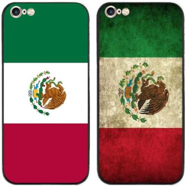 Imagem de 2 peças retrô bandeira do México impressa TPU gel silicone capa traseira para Apple iPhone (iPhone 7 / iPhone 8)