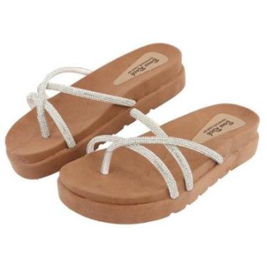 Imagem de Papete Feminina Sandália Sola Alta Strass Cristal Blogueira-Feminino