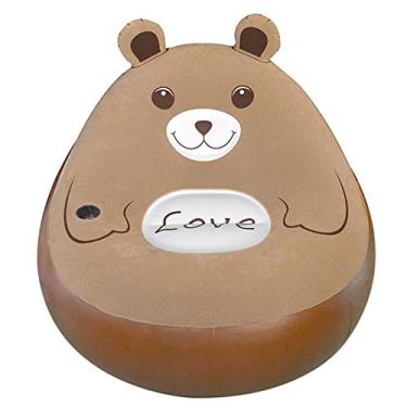 Imagem de QIROG Cadeira dobrável com saco de feijão, cama todo, colchões de desenhos animados, sofá insuflável móveis para sala de estar - castanho