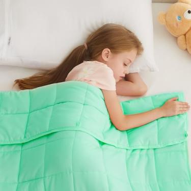 Imagem de Cobertor pesado L'AGRATY 91 cm x 122 cm, 1,3 kg, material de microfibra com contas de vidro, cobertor pequeno para todas as estações, verão, outono, inverno, cobertor grosso e macio