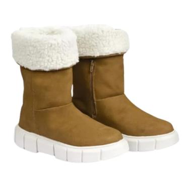 Imagem de Bota Feminina de Inverno em Couro Forrada com Lã Impermeável - Aspen (Cinza, BR, Adulto, Numérico, 33)