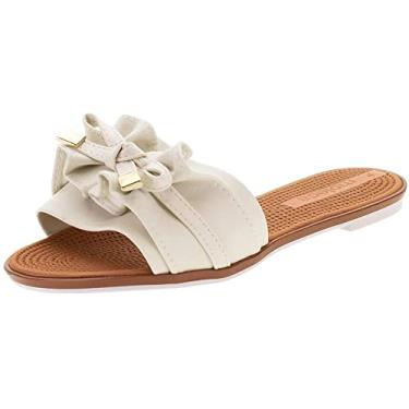 Imagem de Tamanco Slide Moleca Tira Laço Napa Turim Bege - Feminino 39
