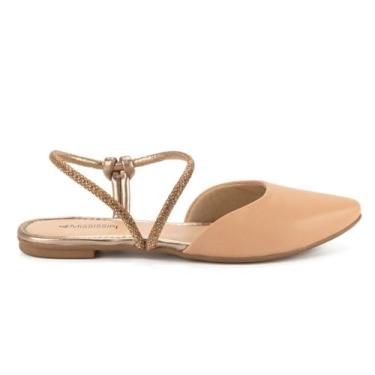 Imagem de Mule Mississipi Rasteiro Brilho Strass Feminino Creme