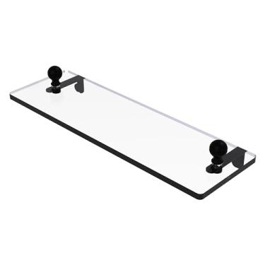 Imagem de Prateleira de vidro Allied Brass MA-1/16 Mambo de 40,6 cm com bordas chanfradas, preto fosco