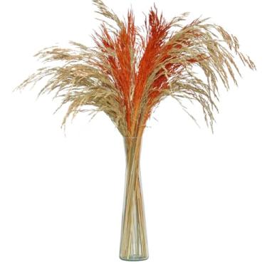 Imagem de Arranjo De Flores Desidratadas Capim Terracota + Vaso De Vidro