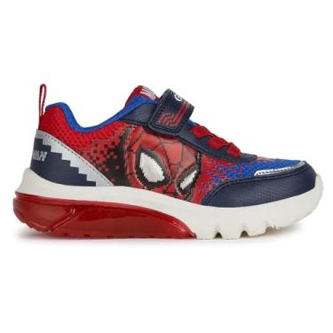 Imagem de Geox Infants J Ciberdrone F Marvel Spiderman Lights Pixel Mesh Trainers (Navy Red, US 13)