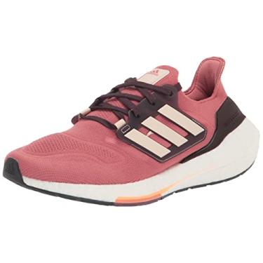 Imagem de adidas Tênis de corrida feminino Ultraboost 22, Wonder Red/Bliss Orange/Shadow Maroon, 36