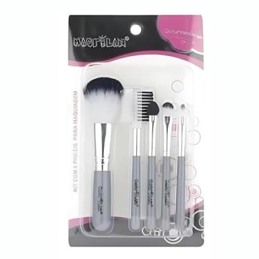 Imagem de Kit de 5 Pincéis para Maquiagem, Macrilan (Cinza)