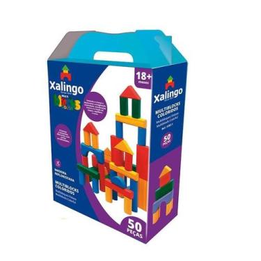 Imagem de Brinquedo Multi Blocks Colorido 50 Peças Empilhar Imaginativo - Xaling