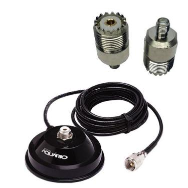 Imagem de Suporte Magnético Imã Com Cabo 4 Metros + Adaptador Sma Femea x Uhf Fê
