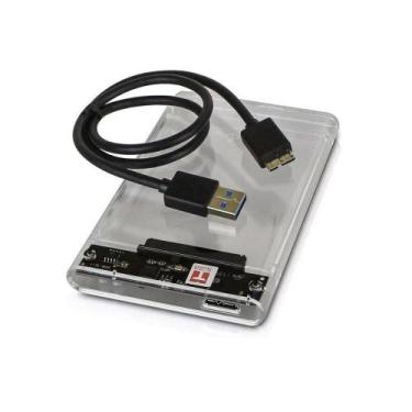 Imagem de Case Para Hd 2.5 Sata Usb 3.0 Transparente Slim Externo Ecase-300 - Ex