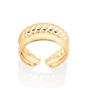 Imagem de Anel banhado ouro 3x 24k 18k e 22k feminino rommanel ajustável com det