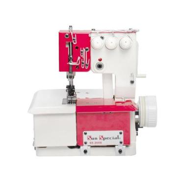 Imagem de Máquina Costura Semi-Industrial Galoneira Base Plana Vermelha 220v BC2