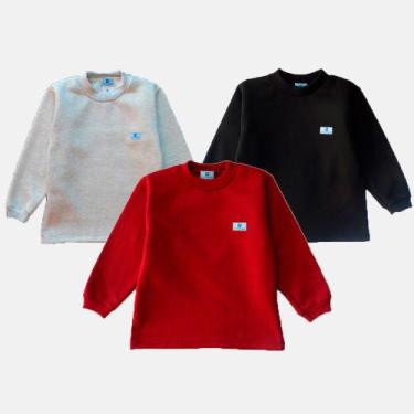 Imagem de Kit 3 blusas de moletom Manabana flanelado infantil, 1, Kit 02