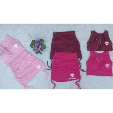 Imagem de Conjunto Cropped com Decote + Saia estampa refletiva - Gringas Model, 