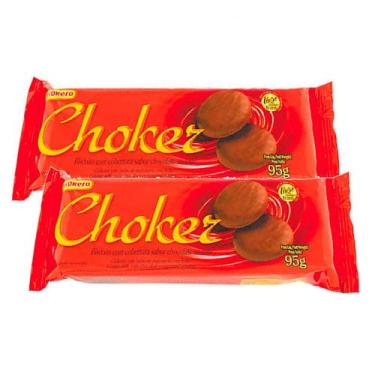 Imagem de Kit 2 Biscoito Choker Cobertura Chocolate Ao Leite 95g - Krokero