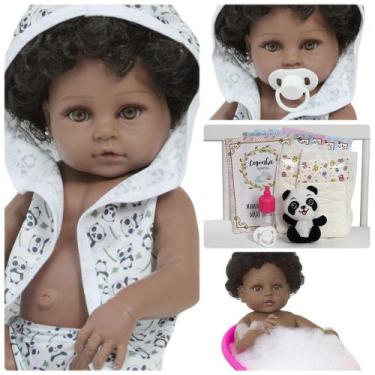 Imagem de Bebê Tipo Reborn Recém Nascida Princesa Roupão Pandinha - Cegonha Rebo