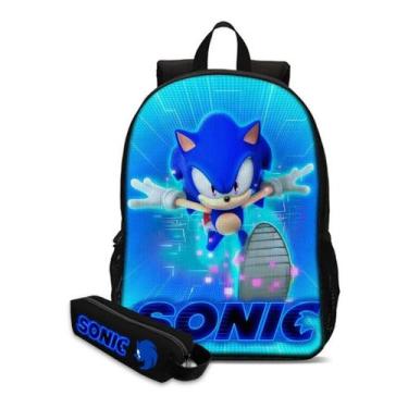 Imagem de Kit Mochila Escolar Com Estojo Infantil Sonic Volta Ás Aulas - Thuco G
