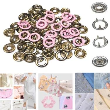 Imagem de Botoes De Pressão de metal TicTac Para Roupa de Bebê Body 50 Botao Tam