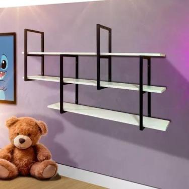 Imagem de Prateleira suspensa industrial inovadora moderna - Metal Decore, Branc