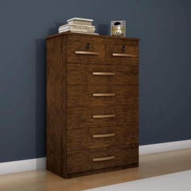 Imagem de Cômoda Barcelona Avelã Com 7 Gavetas Benetil - Benetil Móveis