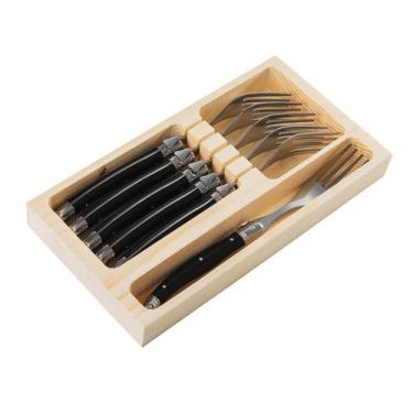 Imagem de Conjunto 6 Garfos Laguiole Em Bandeja De Madeira Preto - La Tour, Pret